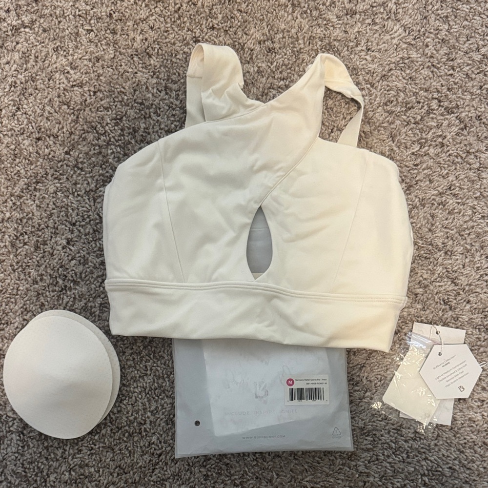 BuffBunny Harmony Halter Sports Bra Ivory